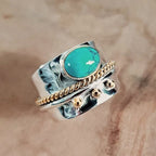 🔥 Last Day Promotion 70% OFF🔥-Sterling Silver Turquoise Wide Band Ring