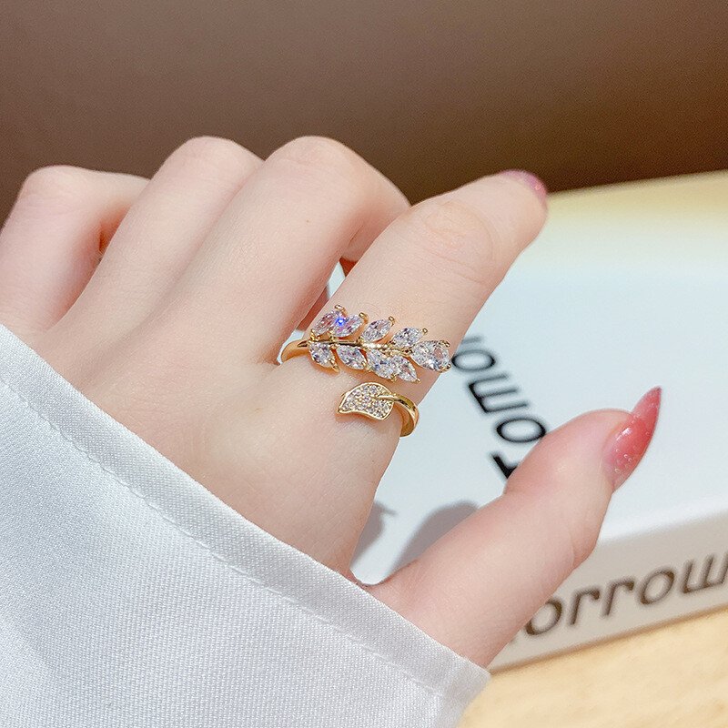 Valerie Crystal Vine Ring Adjustable