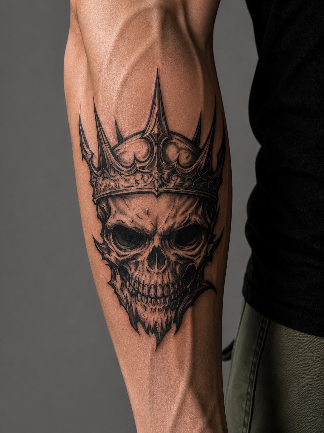 Crowned Skull King Semi-Permanent Tattoo