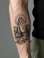 All My Life Praying Hands Semi-Permanent Tattoo