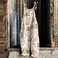 Cute Bunny Linen Blend Comfy Jumpsuit