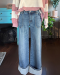 Stylish Wide-Leg Straight Jeans
