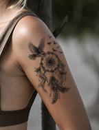 Eagle & Dreamcatcher-Inspired Semi-Permanent Tattoo