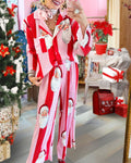 Festive Santa Ribbed Loungewear Set