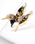 Rhinestone Color Hummingbird Brooch