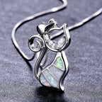 925 Silver Sterling Cat Pendant Necklace