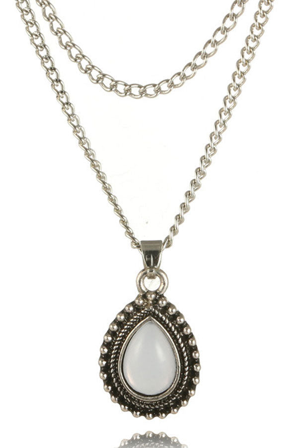 Water Drop Alloy Beaded Necklace
