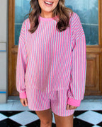 Chic Relaxed Terrycloth Stripe Set