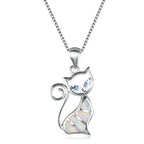 925 Silver Sterling Cat Pendant Necklace