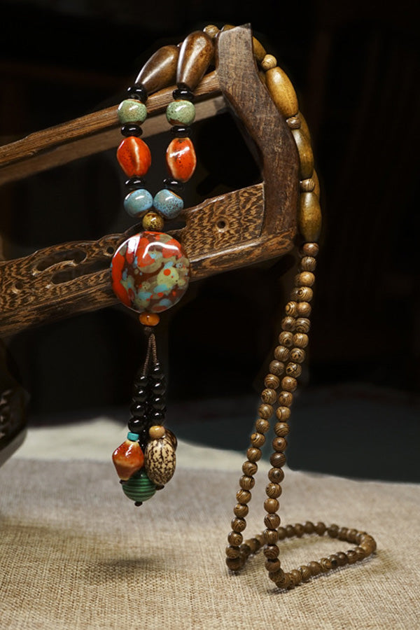 Vintage Beaded Ceramic Necklace