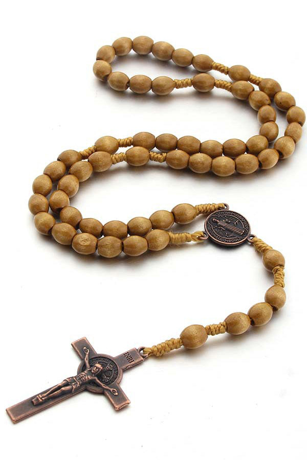 Wooden Cross Pattern Necklace