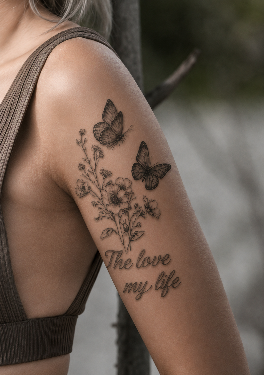 Love of My Life Butterfly & Wildflower Semi-Permanent Tattoo