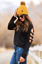 Brigitte Brianna Slit Sleeve Sweatshirt
