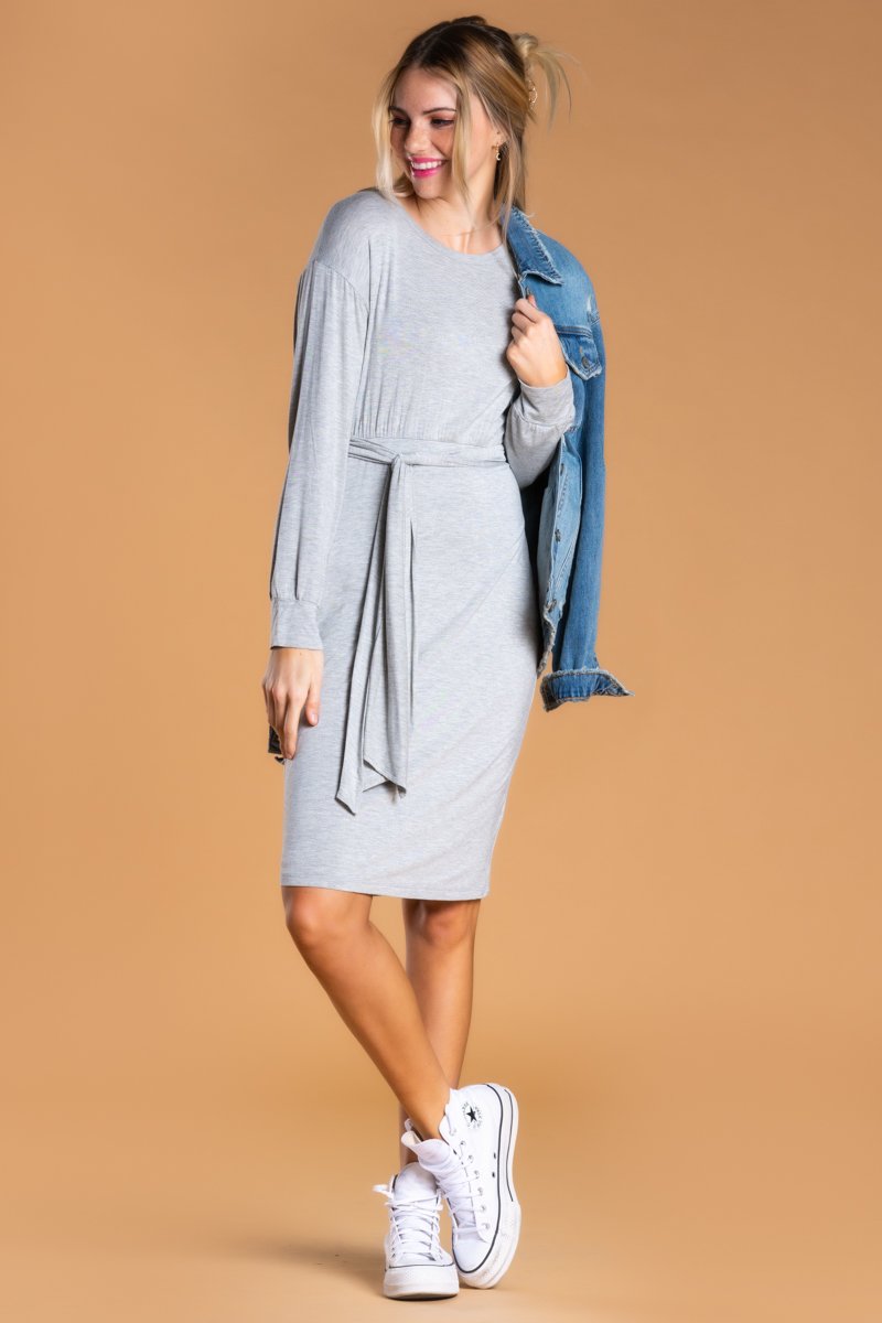 Brigitte Brianna Long Sleeve Jersey Dress