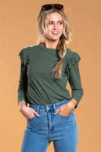 Brigitte Brianna Shoulder Ruffle Top