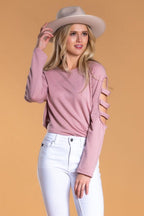 Brigitte Brianna Slit Sleeve Sweatshirt