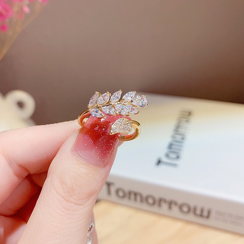 Valerie Crystal Vine Ring Adjustable