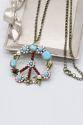Floral Pattern Beaded Chain Necklace