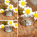 🔥 Last Day Promotion 75% OFF 🔥Sterling Silver Sunflower Spinner Ring