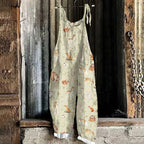 Forest Animal Print Loose Jumpsuit