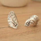 Sterling Silver Greek Goddess Abstract Face Adjustable Ring