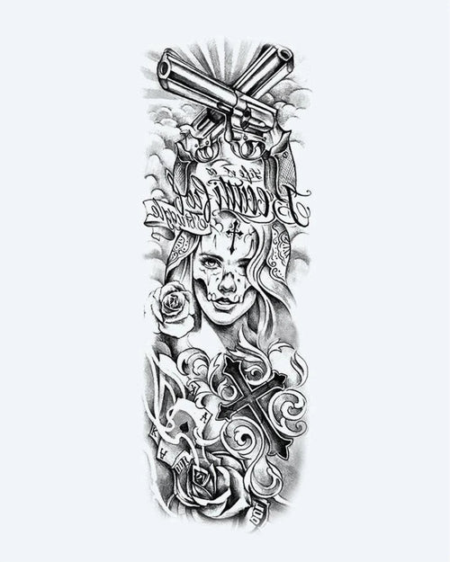 Chicano Woman & Revolvers