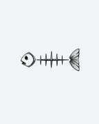 Minimalist Fish Skeleton