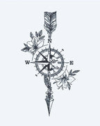 Floral Compass & Arrow
