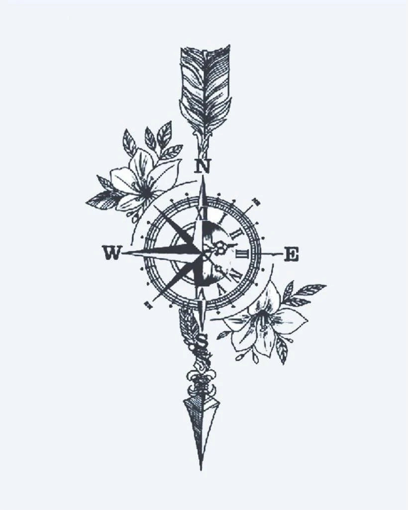 Floral Compass & Arrow
