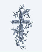 Cross with Roses & Thorns