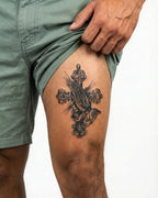 Praying Hands & Ornate Cross