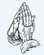 Praying Hands with Rosary