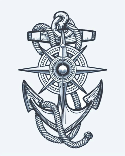 Anchor & Compass Rose