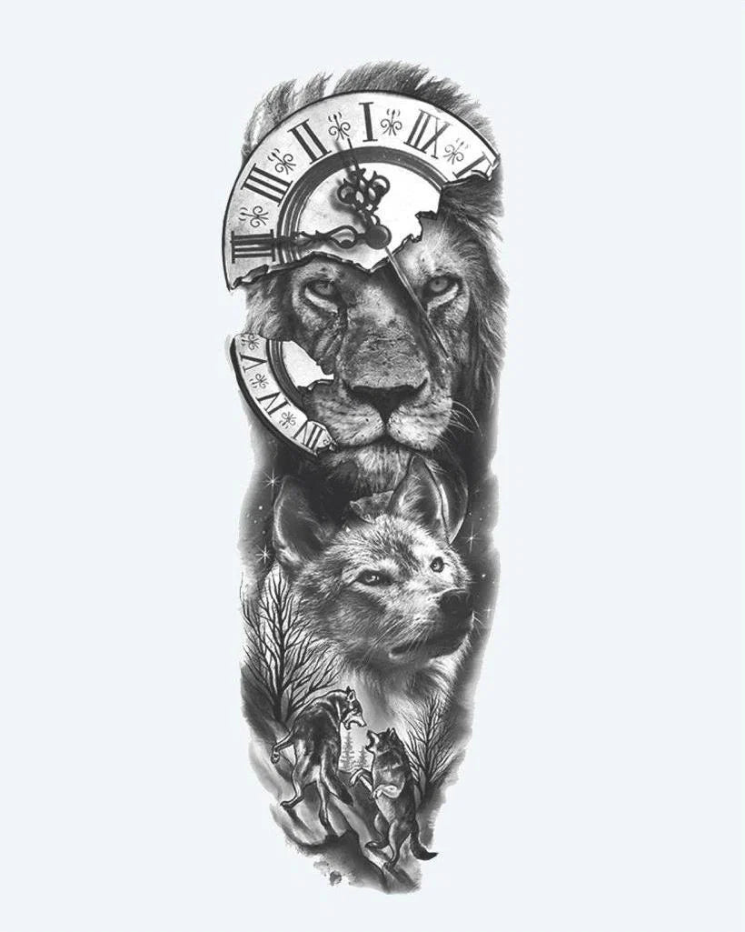 Lion, Wolf & Clock