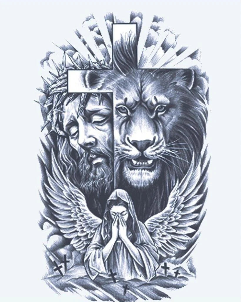 Faith: Lion, Cross & Angel