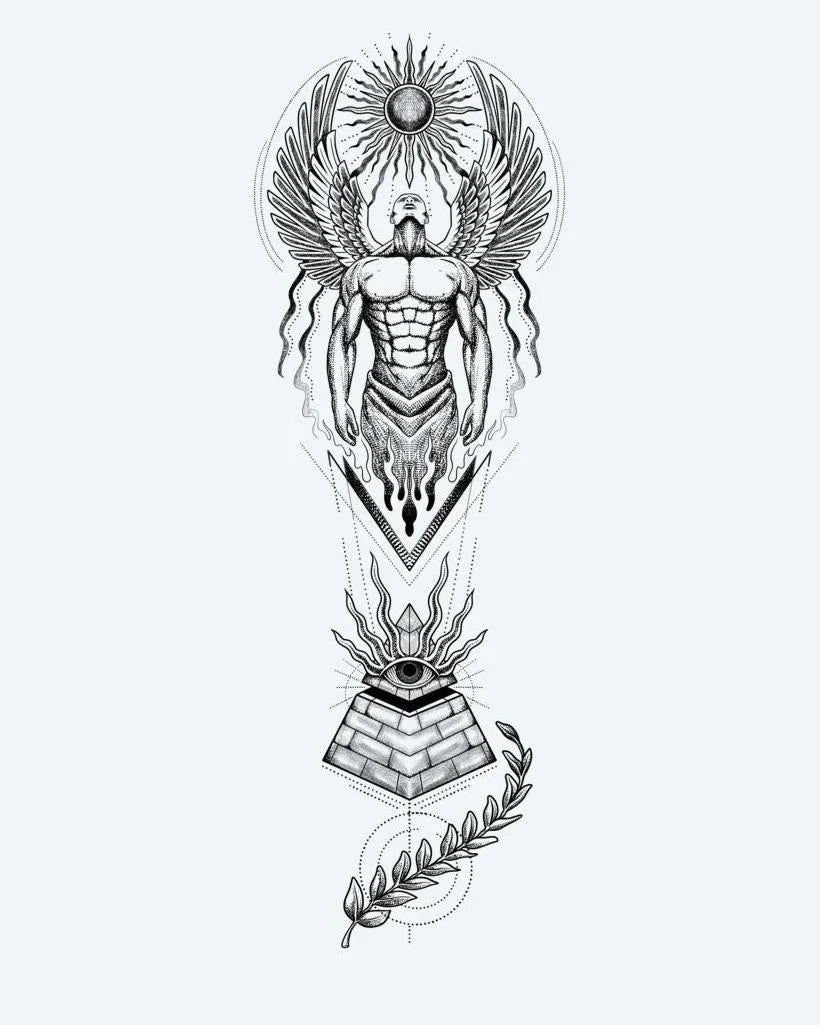 Egyptian Guardian Angel & Pyramid