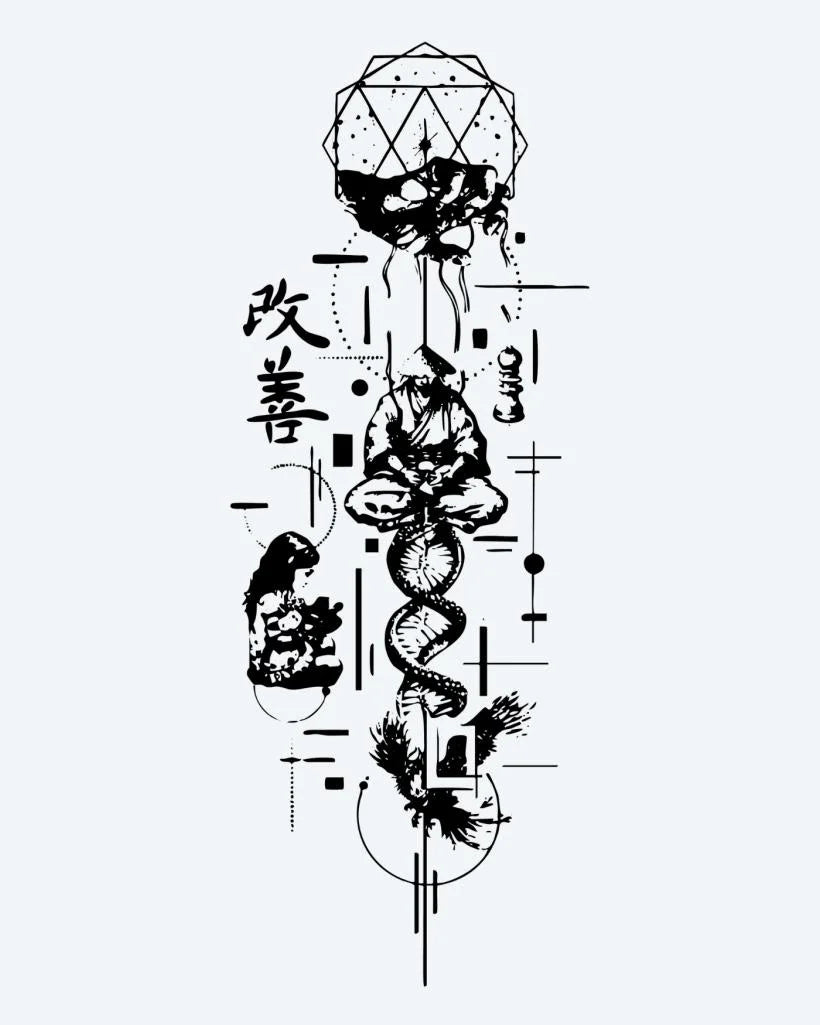 Japanese Dragon & Kanji