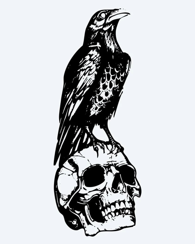 Raven on Skull