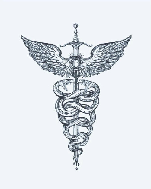 Caduceus Serpents & Sword