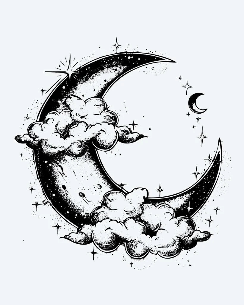 Crescent Moon & Clouds