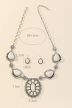 Vintage White Turquoise Earrings & Necklace Set