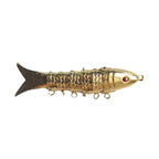 18K Gold Vintage Articulated Fish Pendant Necklace
