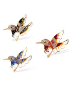 Rhinestone Color Hummingbird Brooch