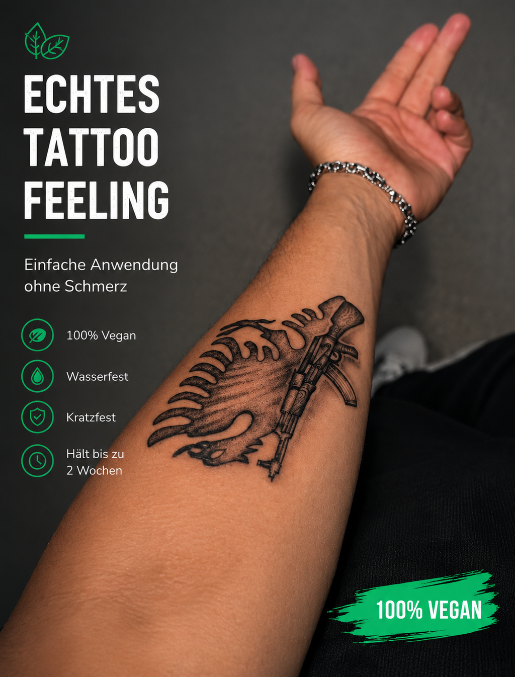 Dark Guardian Knight Semi-Permanent Tattoo