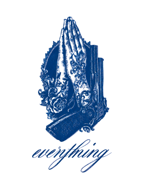 Faith Through Everything Praying Hands Semi-Permanent Tattoo